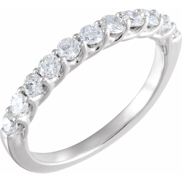 14K White 5/8 CTW Natural Diamond Anniversary Band