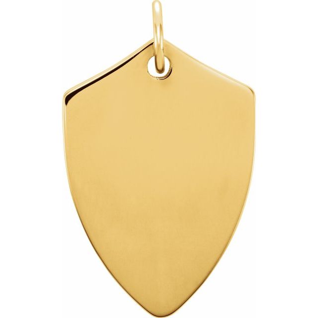 18k Yellow Vermeil Engravable Shield Pendant