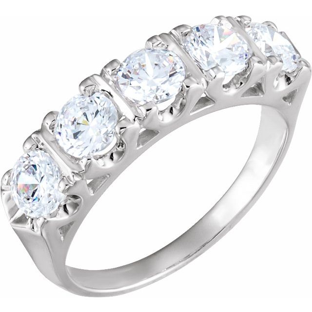 14K White 4.5 mm Round Forever One™ Lab-Grown Moissanite
Anniversary Band