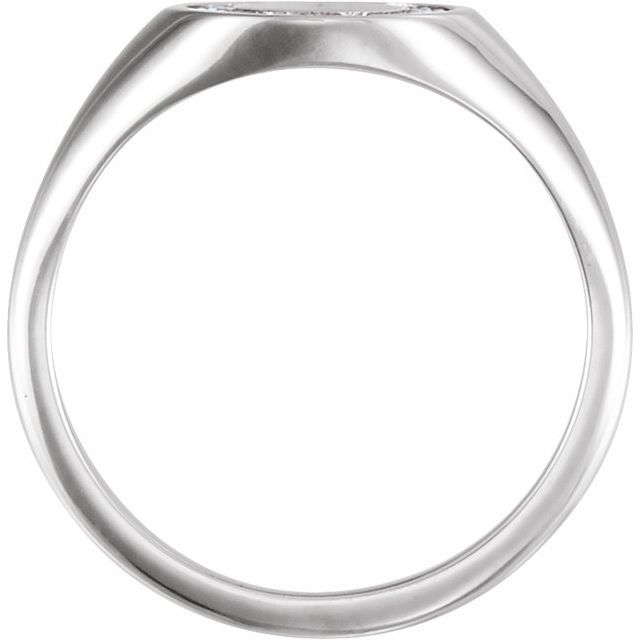 14k White 1/6 Ctw Natural Diamond Halo-style  Signet Ring