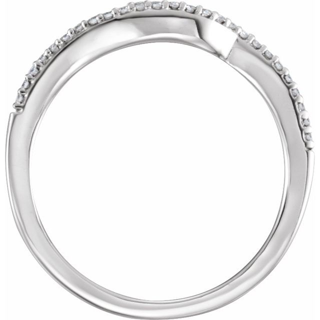 14k White 1/8 Ctw Natural Diamond Matching Band