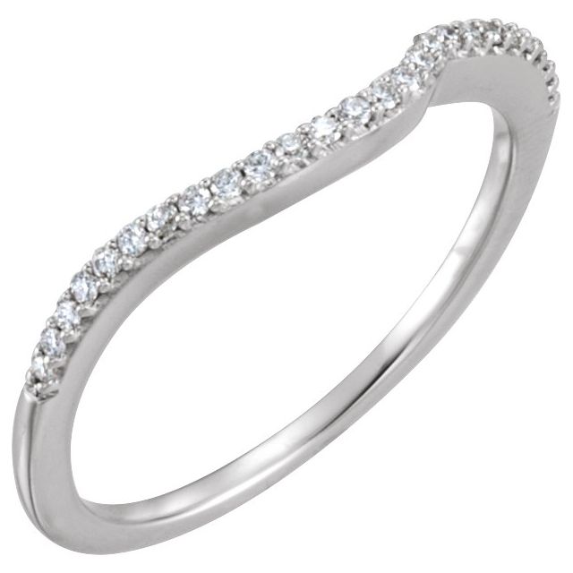 14k White 1/8 Ctw Natural Diamond Matching Band