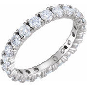 14K White 1 3/4 CTW Natural Diamond Eternity Band Size 6