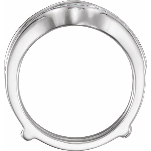 14k White 1/2 Ctw Natural Diamond Ring Guard