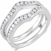 14k White 1/2 Ctw Natural Diamond Ring Guard