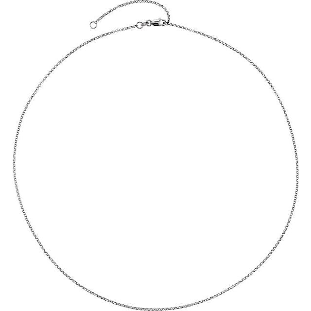 Sterling Silver 1.5 mm Adjustable Hollow Rolo 18-20' Chain