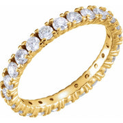 14k Yellow 1 1/3 Ctw Natural Diamond Eternity Band Size 4.5