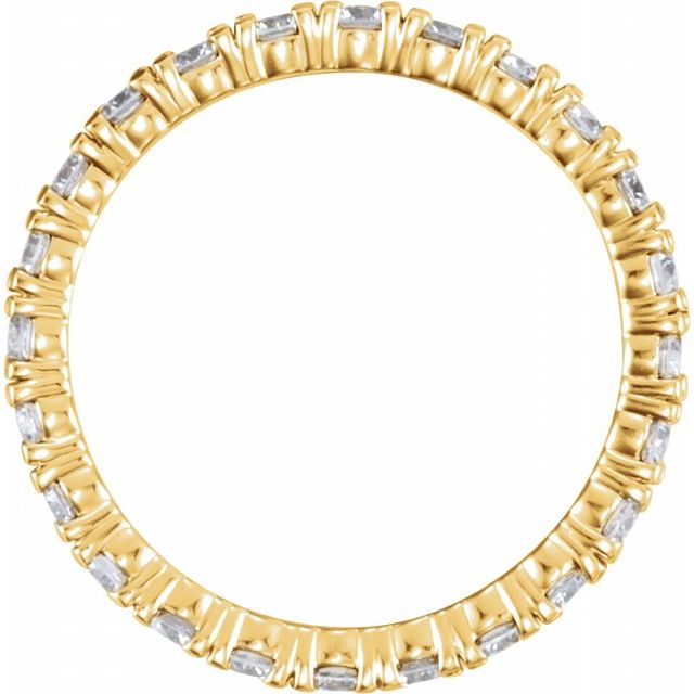 14k Yellow 1 1/3 Ctw Natural Diamond Eternity Band Size 4.5