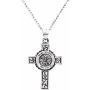 Sterling Silver St. Michael Cross 24' Necklace