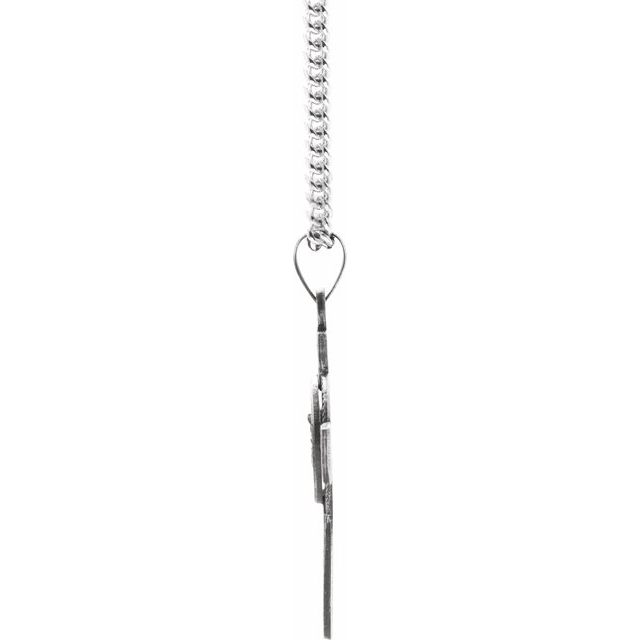 Sterling Silver St. Michael Cross 24' Necklace