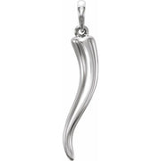 14k White Italian Horn Pendant