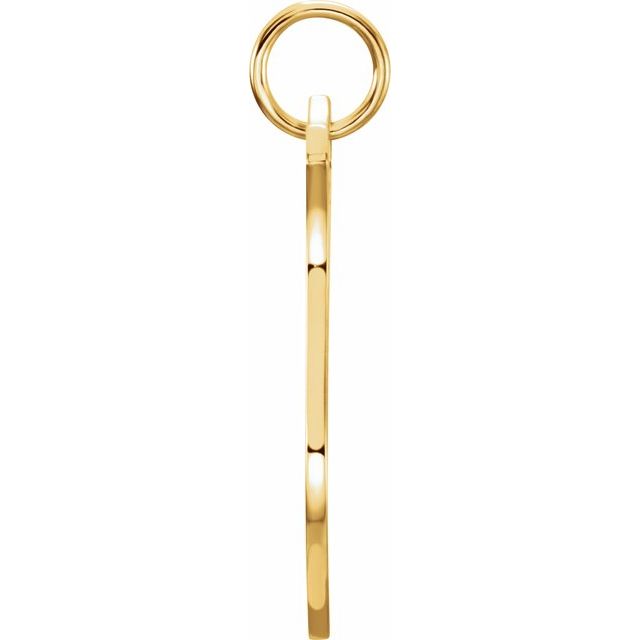 14K Yellow Engravable Sheild Pendant