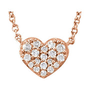 14k Rose 1/10 Ctw Natural Diamond Heart 18' Necklace