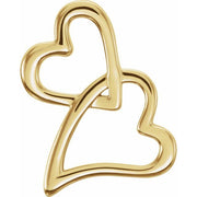 14k Yellow Double Heart Slide Pendant