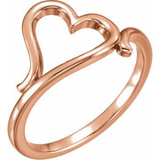 14k Rose Heart Ring