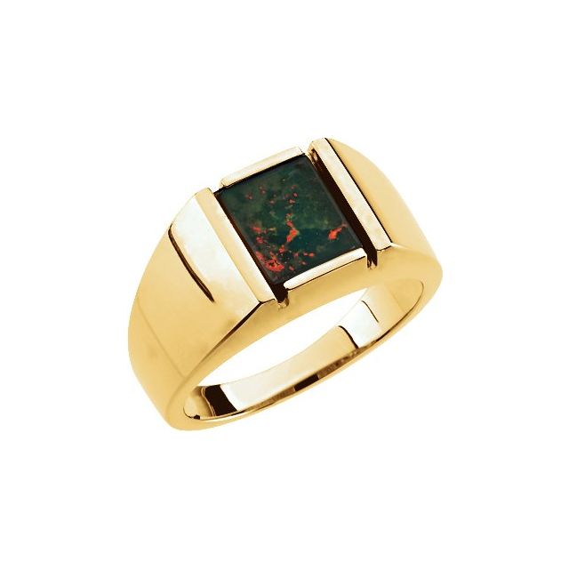 14k Yellow Natural Bloodstone Ring