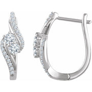 14k White 5/8 Ctw Natural Diamond Earrings