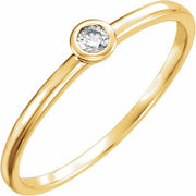 14k Yellow .06 Ct Natural Diamond Bezel-set Ring