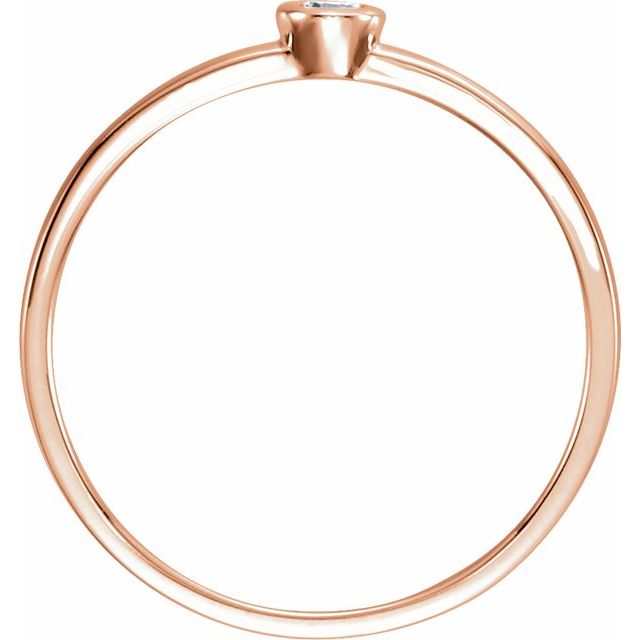 14k Rose .06 Ct Natural Diamond Bezel-set Ring