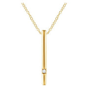 14k Yellow .015 Ct Natural Diamond Bar 16-18' Necklace