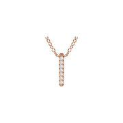 14k Rose .05 Ctw Natural Diamond Bar 16-18' Necklace