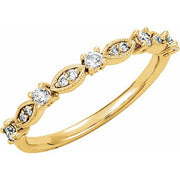 14k Yellow 1/5 Ctw Natural Diamond Stackable Ring