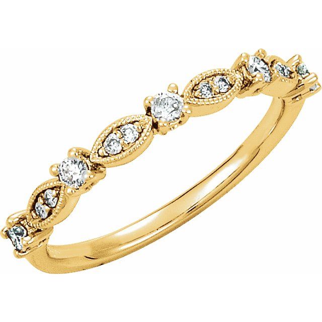 14k Yellow 1/5 Ctw Natural Diamond Stackable Ring