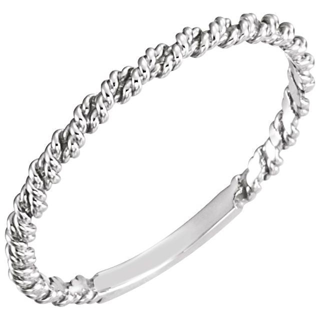 14K White 2 mm Twisted Rope Band