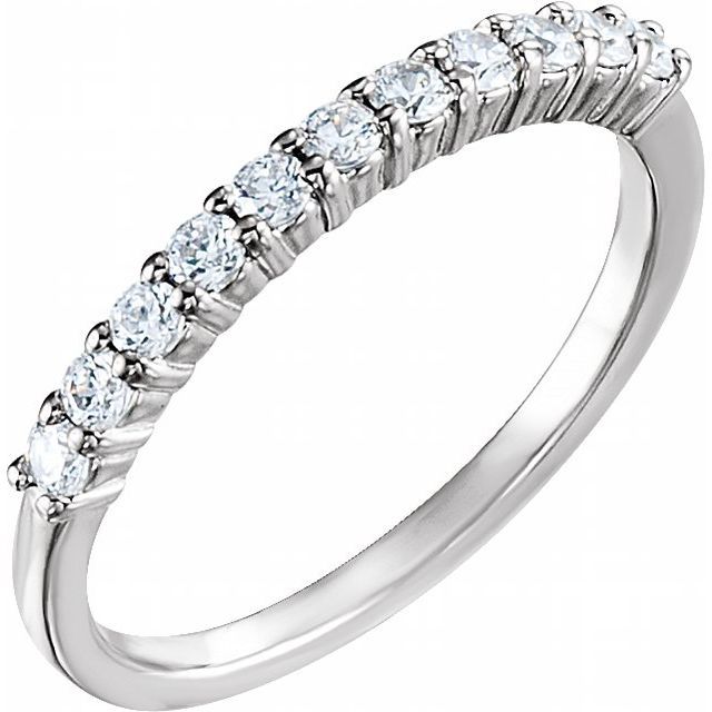 14k White 1/3 Ctw Lab-grown Diamond  Anniversary Band