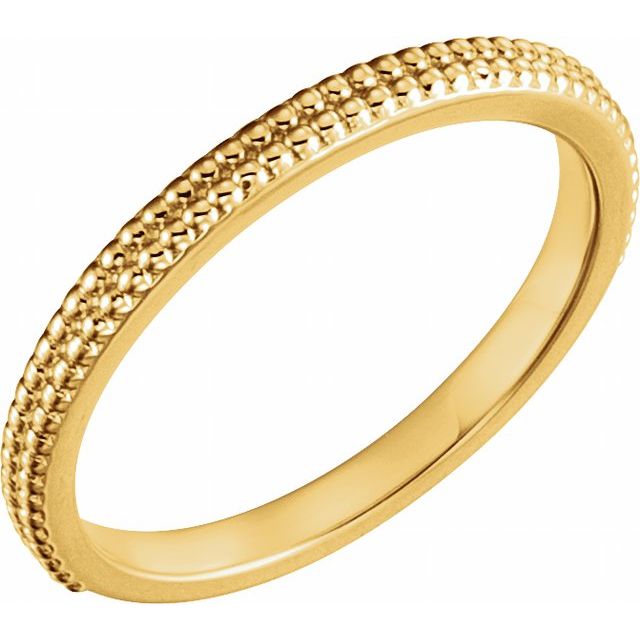 14k Yellow Stackable Bead Ring