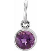 14k White Posh Mommy® Imitation Amethyst Charm