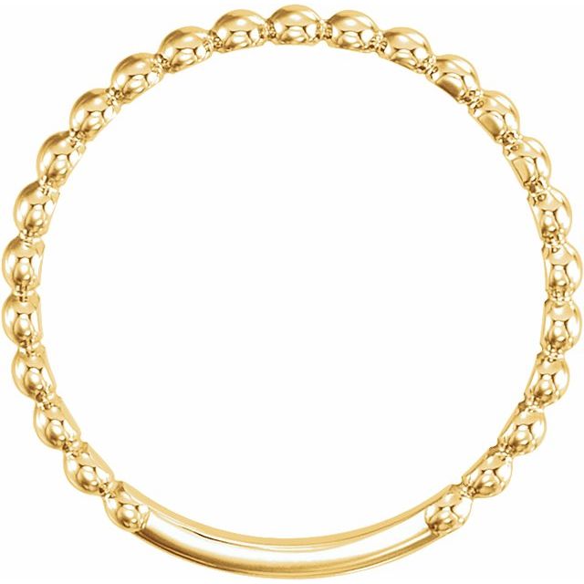 14k Yellow 2 Mm Stackable Beaded Ring