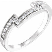 14k White 1/8 Ctw Natural Diamond Band