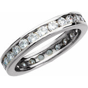 14K White 1 1/3 CTW Natural Diamond Eternity Band Size 7
