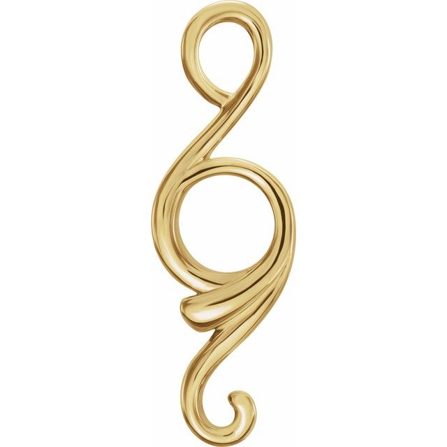 14k Yellow 28.5x9.3 Mm Freeform Pendant