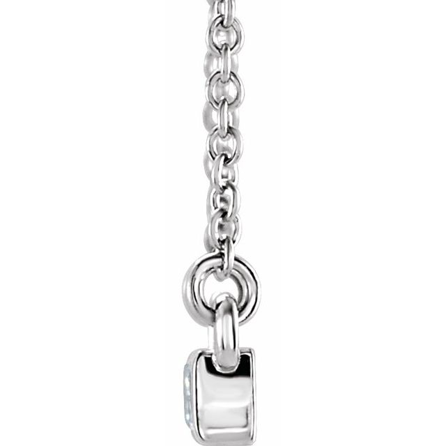 14k White 3/4 Ctw Natural Diamond Bar 17' Necklace