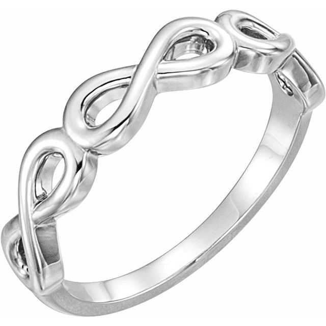 14k White Stackable Infinity-inspired Ring