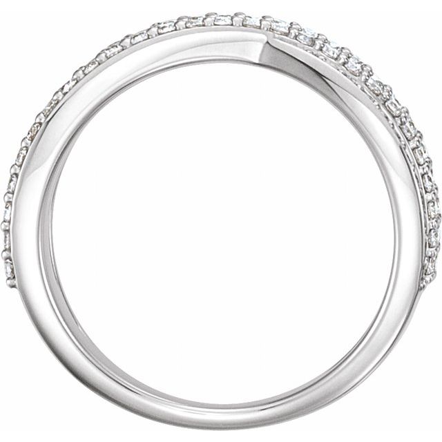 14k White 1/2 Ctw Natural Diamond Criss-cross Ring