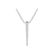 14k White 1/4 Ctw Natural Diamond Graduated 16-18' Bar Necklace