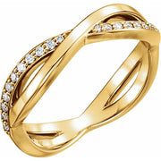 14k Yellow 1/8 Ctw Natural Diamond Infinity-inspired Ring