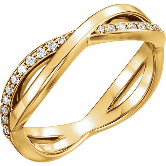 14k Yellow 1/8 Ctw Natural Diamond Infinity-inspired Ring