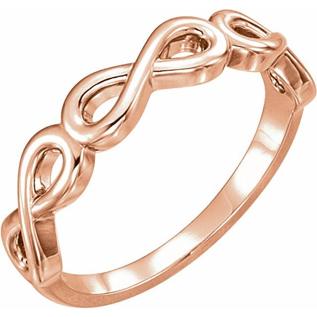 14k Rose Stackable Infinity-inspired Ring