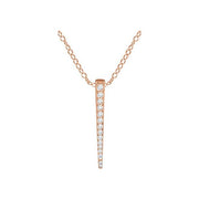 14k Rose 1/4 Ctw Natural Diamond Graduated Bar 16-18' Necklace