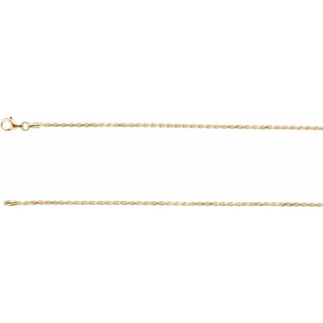 18k Yellow Vermeil Diamond-cut Rope 16' Chain