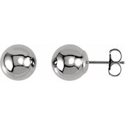 14k White 8 Mm Ball Earrings