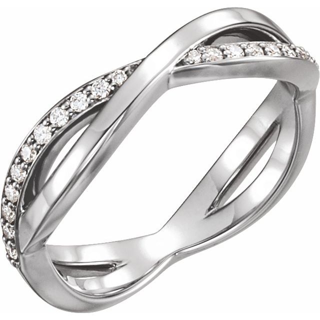 14k White 1/8 Ctw Natural Diamond Infinity-inspired Ring