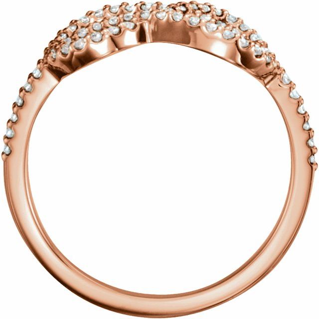 14k Rose 1/3 Ctw Natural Diamond Knot Ring