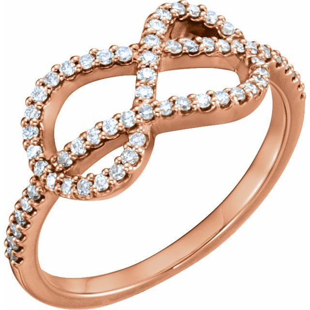 14k Rose 1/3 Ctw Natural Diamond Knot Ring