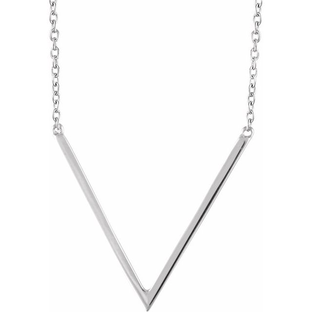 14k White V 16-18' Necklace