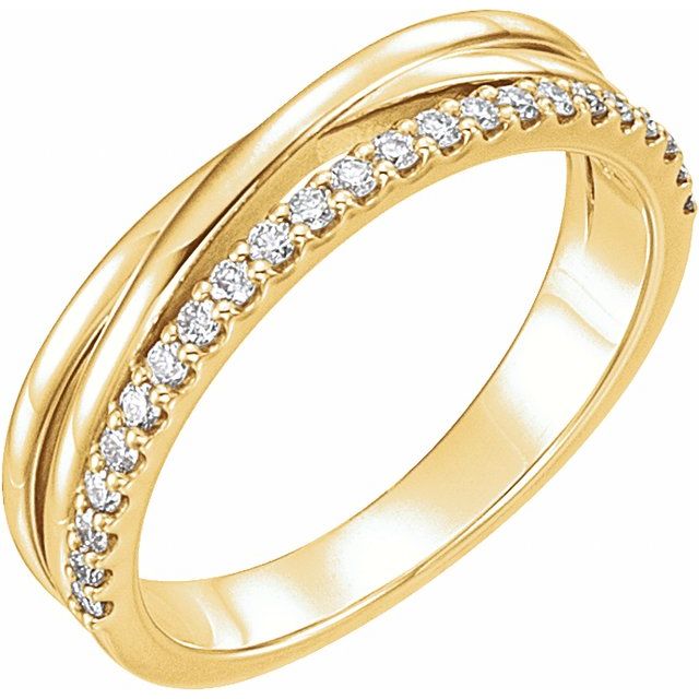 14k Yellow 1/5 Ctw Natural Diamond Criss-cross Ring